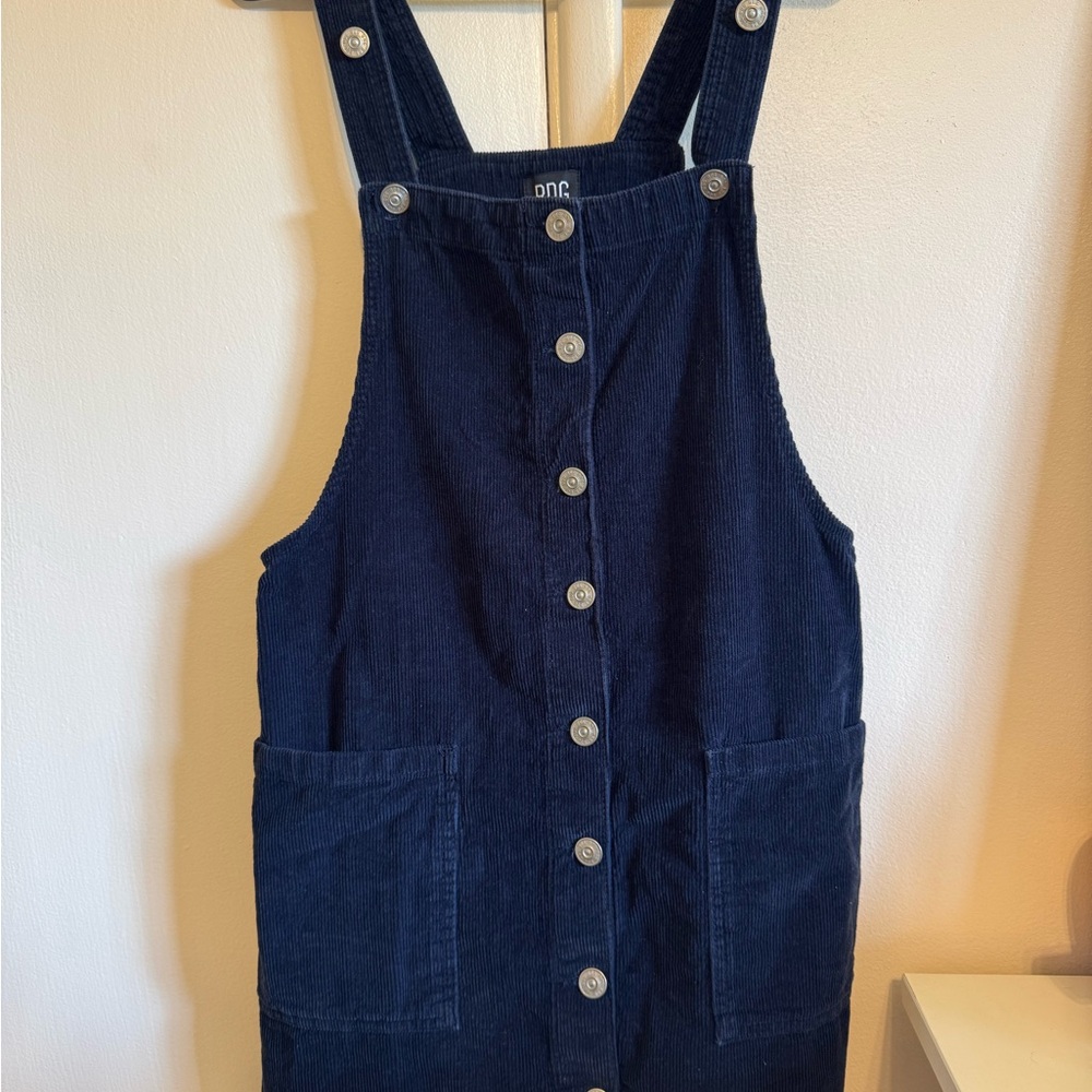 BDG Navy Corduroy Button-Up Dress